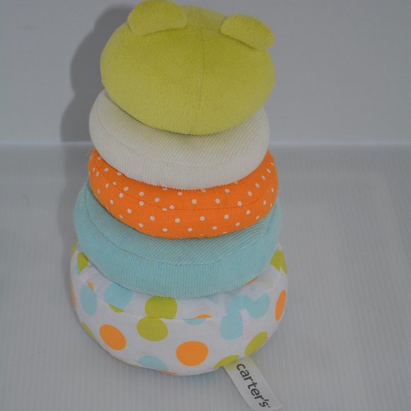 Carters Plush Soft Frog Ring Stacker Baby Toy - Picture 3 of 5